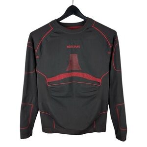 Women’s Y2K Nooyme Grey Red Athletic Compressing Cycling Shirt Size XL